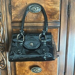 Elegant Black Patent Leather Handbag